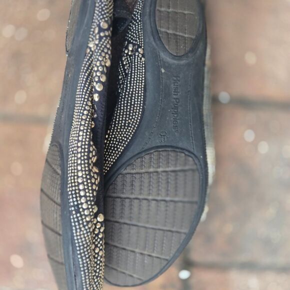 Hush Puppies Black Rhinestone Stud Ballet Flats Size 9 | Cushioned Comfort - Picture 2 of 3